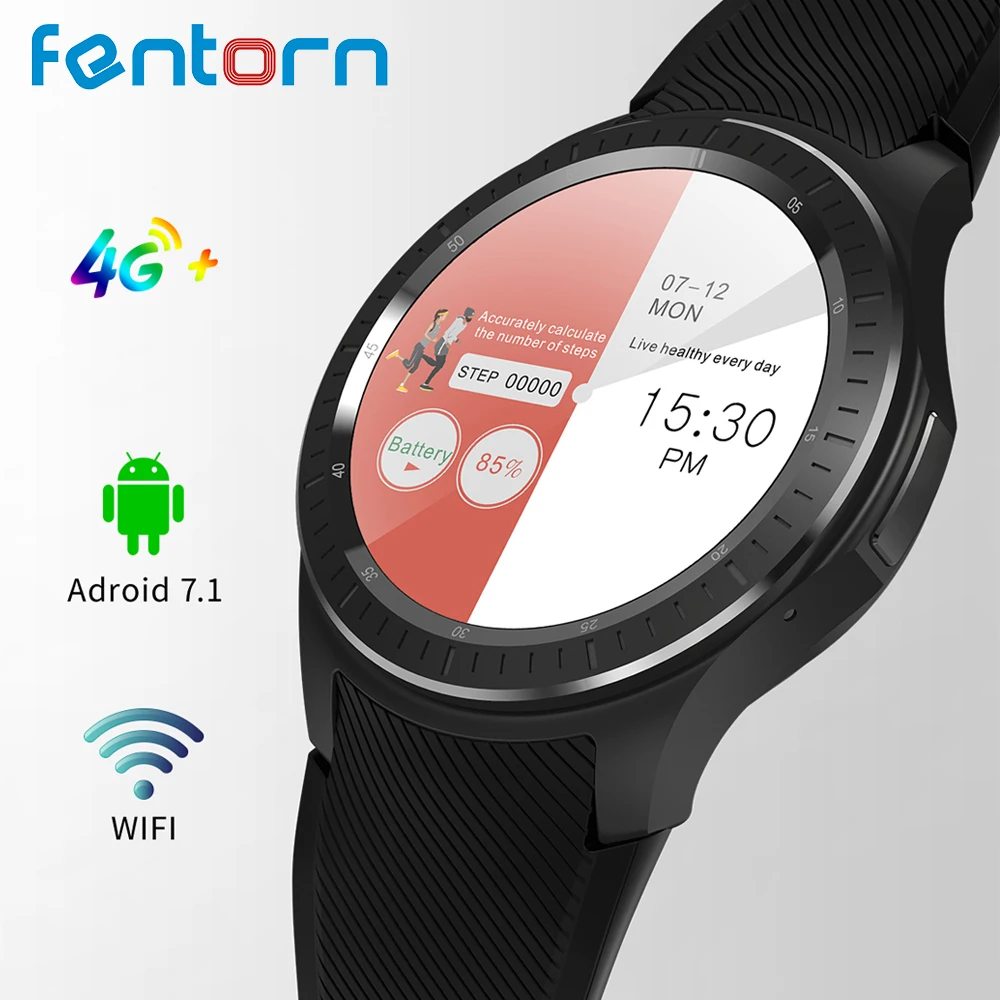 

Fentorn 4G Smart Watch Android 7.1.1 GPS Bluetooth 1GB +16GB 600Mah 1.3 Inch Display Big Battery Weather Sport Smartwatch Men