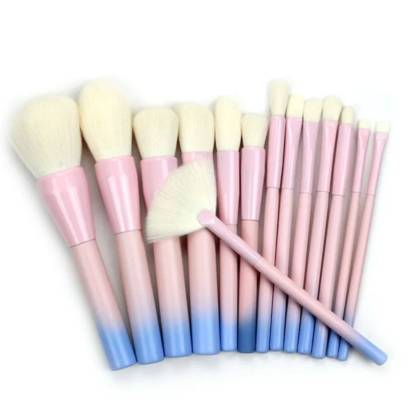 

AiceBeu 14Pcs Gradient Color Pro Makeup Brushes Set Cosmetic Powder Foundation Eyeshadow Eyeliner Brush Kits Make Up Brush Tool