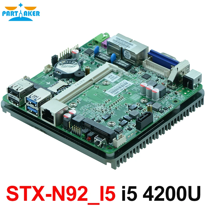Безвентиляторный двойной гигабитный Ethernet Intel Haswell U i5 4200U 4210Y CPU nano материнская