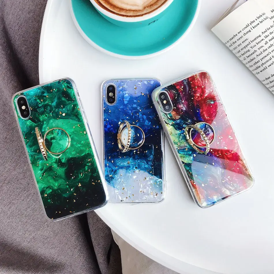 

For iPhone 7 Plus XR X XS Max Case Colorful Shell Pattern In Platinum Phone Case For iPhone 8 Plus 6 6s Soft Silicone TPU Cover