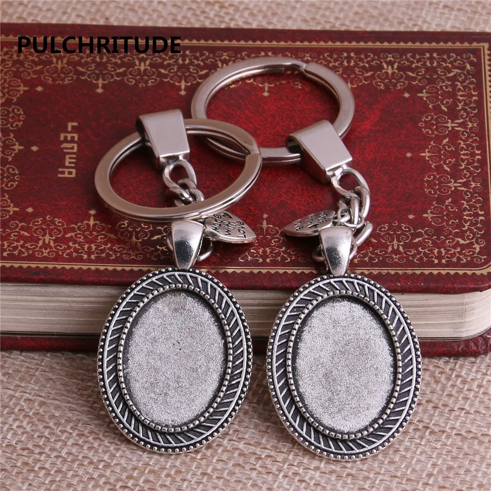 PULCHRITUDE 3 шт. антикварная серебряная овальная 25*18 мм внутренний размер