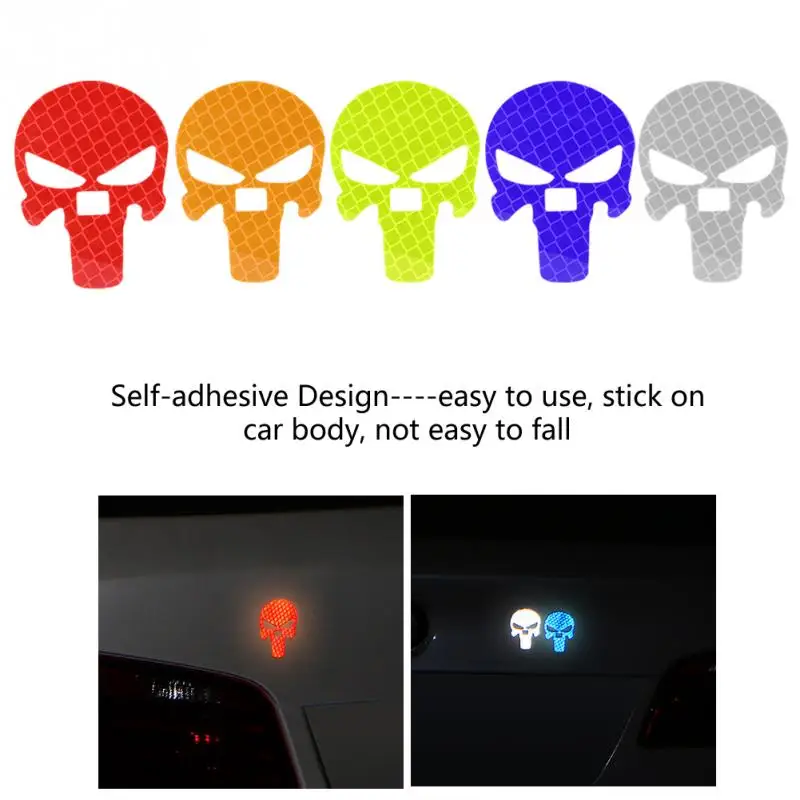 5Pcs Self adhesive Car Reflective Warning Decal Safety Strip Stickers