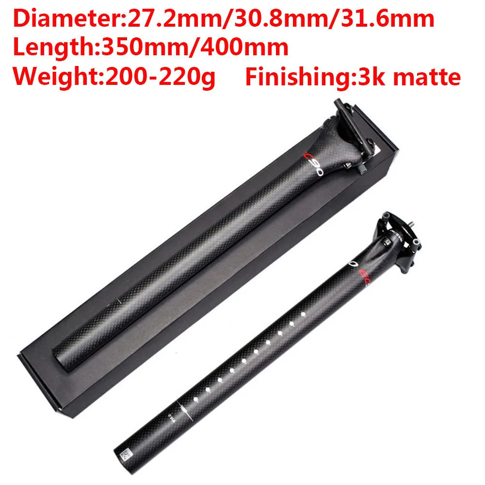 Carbon Fiber Road MTB Bike Seatpost Bicycle Seat post Tube 27.2//30.8//31.6*350mm