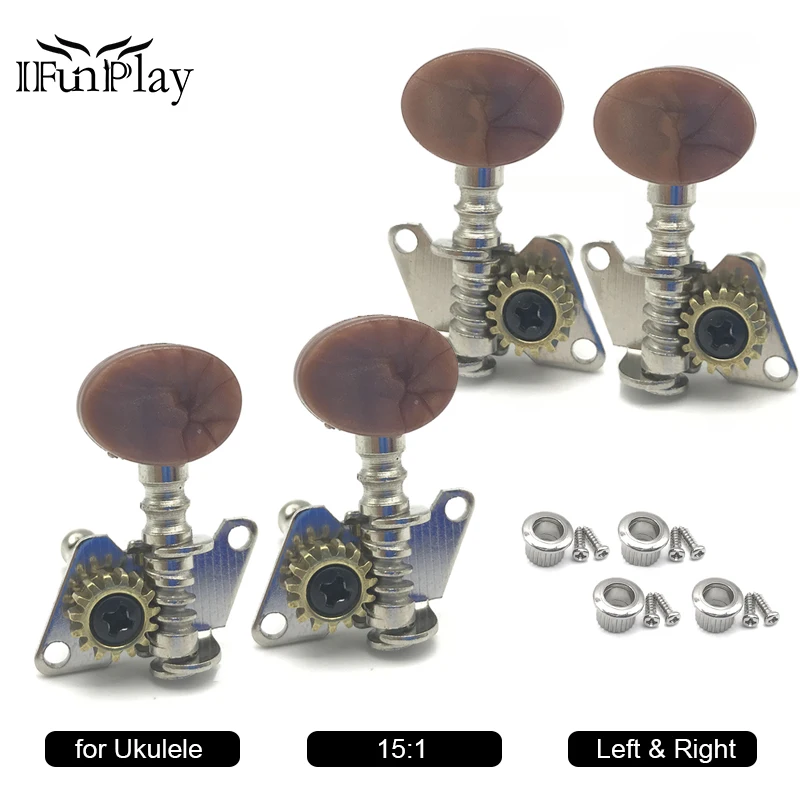 2R2L 4R 4L Metal Ukulele Locking String Tuner Guitar Tuning Peg Machine