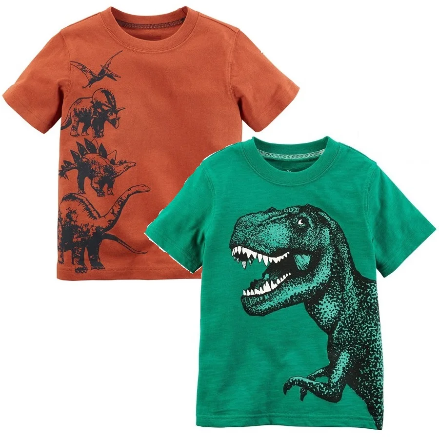 Одежда для маленьких мальчиков Dino детские летние футболки из 100% хлопка футболка