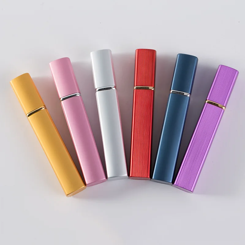 1Pcs 12ml Perfume Bottle Mini Portable Travel Refillable Perfume Atomizer Bottle Nozzle Spray Scent Pump Housing 6 Color Bottle