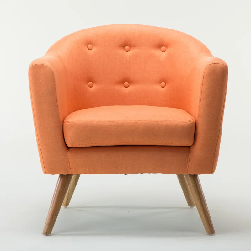 Mid Century Modern Style Sofa / Love Seat With Wood Legs Living Room Furniture Single Couch Tufted Button Fabric Accent Chair