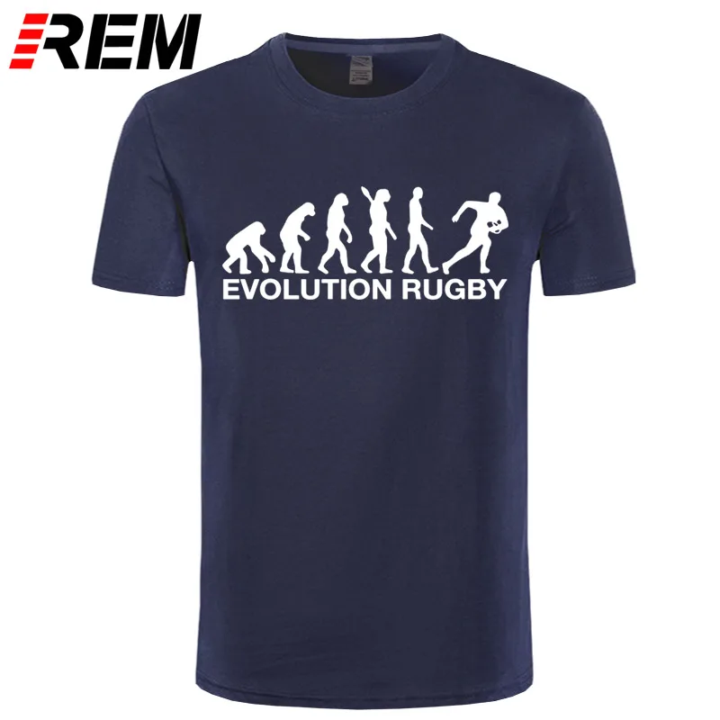 REM Эволюция Rugbying печатных хлопковые футболки Для мужчин Повседневное короткий рукав с О-образным вырезом Футболка Веселая в стиле «хип-хоп» Для мужчин s спортивные Футболки замшевые туфли для мужчин - Цвет: 11
