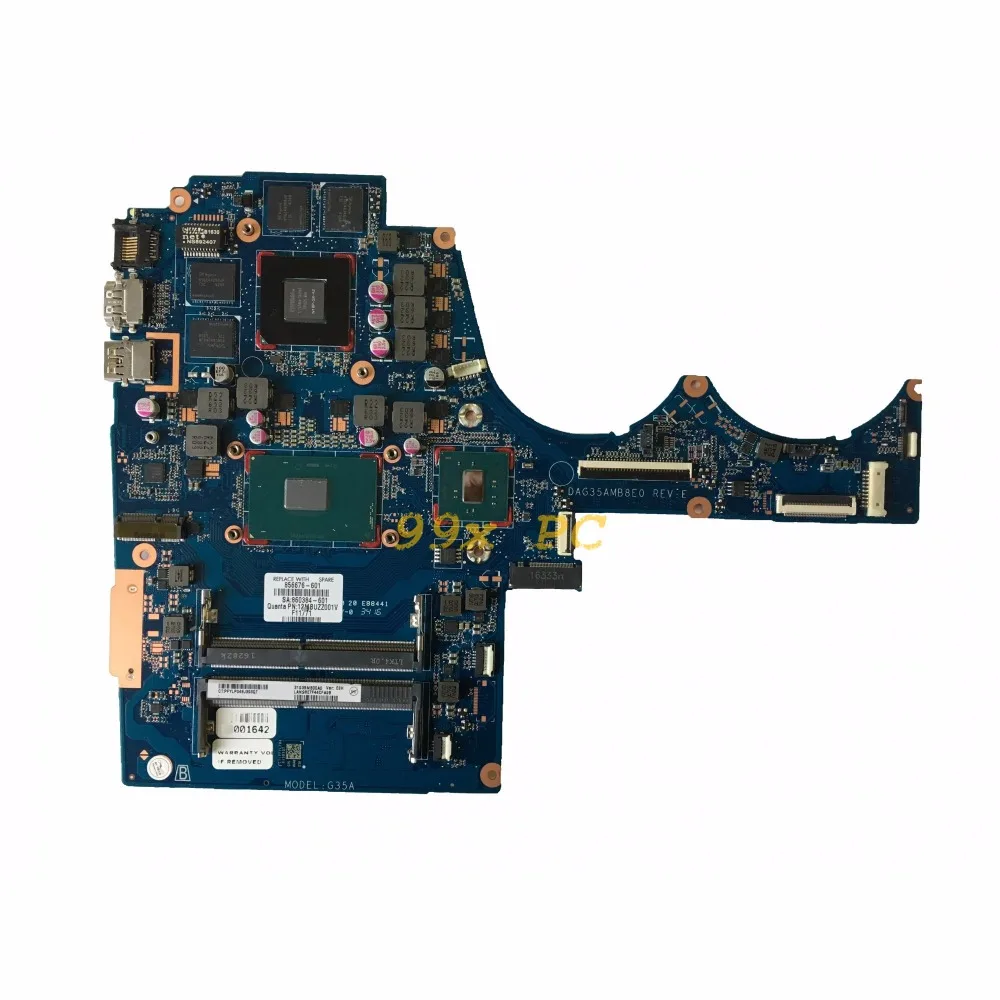 LAOKE для hp павильон 15-AX Материнская плата ноутбука W/I7-6700HQ Процессор 856676-601 DAG35AMB8E0 W/960 м 2 Гб GPU DDR4 Тесты ОК