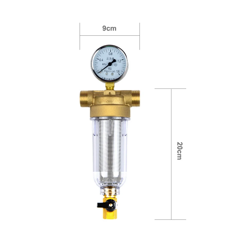 12 Inch 34 Inch Copper Water Pre-Filter Port Cleaner Pressure Table Household Filter Pipes Central Water Purifier Descaling (17)