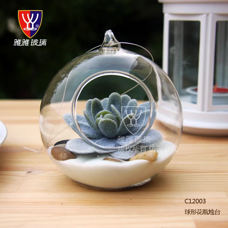 

Free shipping DIY mini cabin glass vase ball transparent for Christmas gift