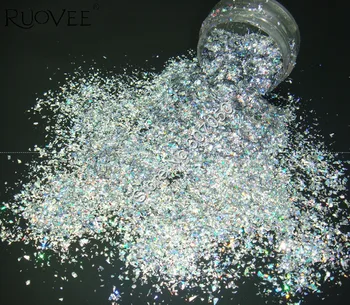 

Holographic Laser Silver Solvent Resistant Mylar Shard Glitter Shape For Nail Art Gel Eye shadow Makeup DIY Craft Decoration
