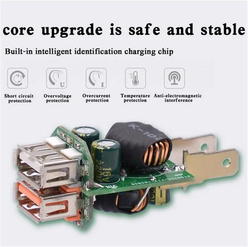 Автомобильное зарядное устройство WUPP QC 3 0 с двумя USB портами 12 24 В постоянного