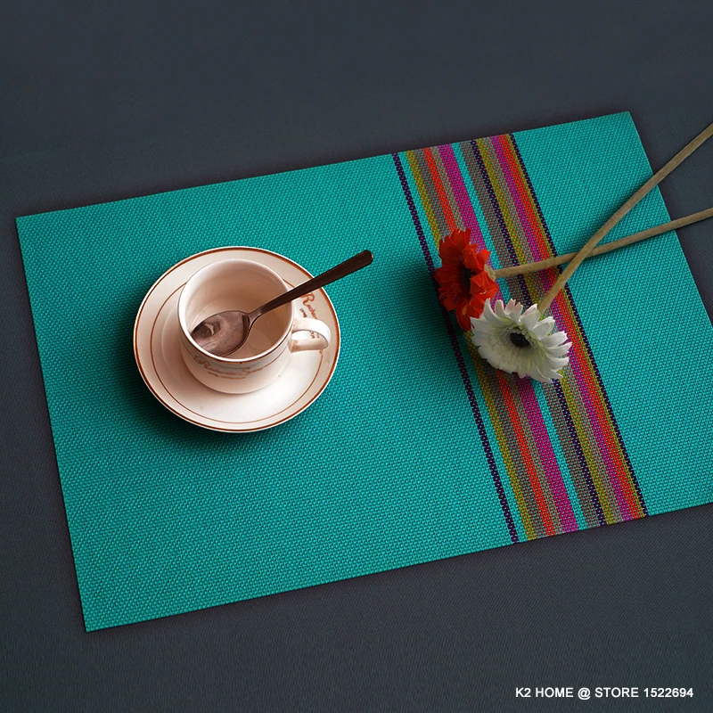  Home Decorative Table Mats PVC 45x30CM Table Placement Fashion Table Placemat Stain-resistant Table
