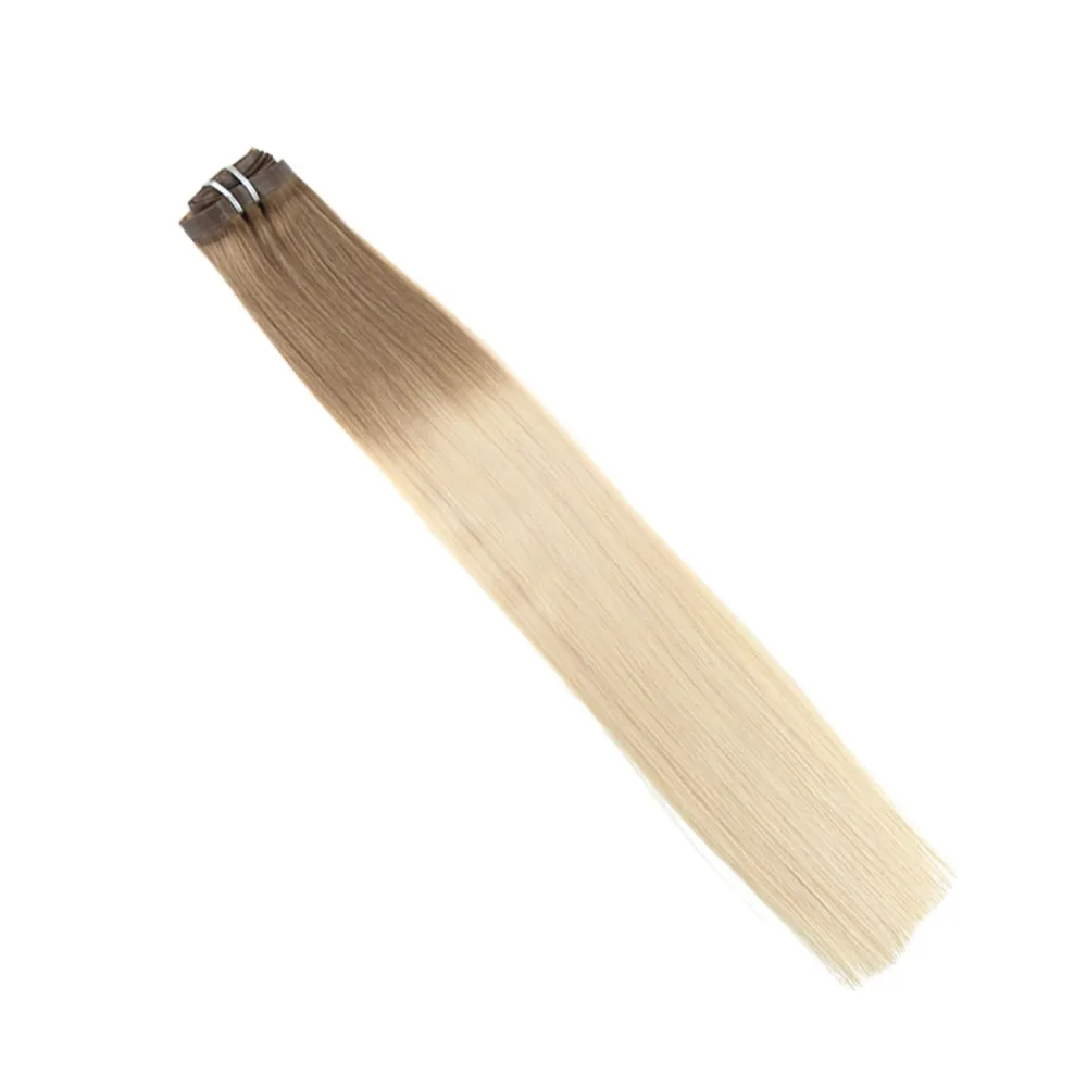 Moresoo бесшовные человеческие волосы для наращивания на заколках из полиуретана коричневого цвета для выцветания и отбеливания блонд#613 бразильские волосы Remy для машины 7 шт. 120 г