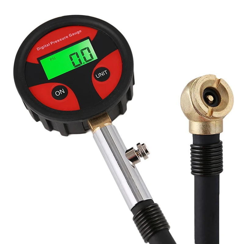 

0-200PSI Instrument Ball Head Universal Tire LCD Digital Pressure Gauge Internal Have Battery Cycle Car Truck 4 Units Available