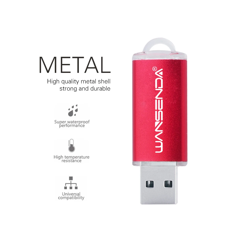 WANSENDA металлический USB флэш накопитель мини 8 ГБ 16 32 64 Гб фактическая емкость