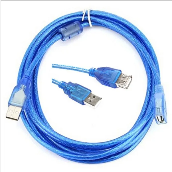 140.45руб. |2,0 USB кабель удлинитель 3M медный 10 футов USB адаптер для мужчин и женщин двойное экранирование прозрачный синий высокоскоростной анти помехи| - AliExpress