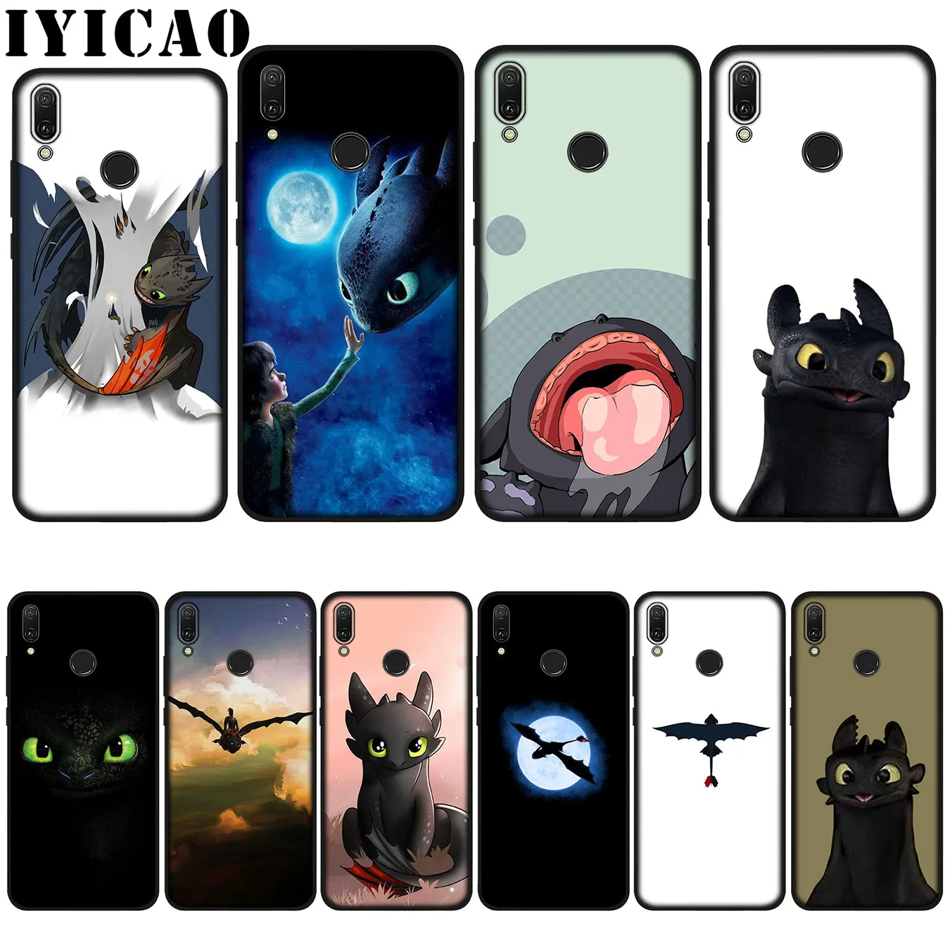 

IYICAO toothless How To Train Your Dragon Silicone Soft Case for Huawei P20 Pro P10 P8 P9 Lite Mini 2017 P Smart 2019