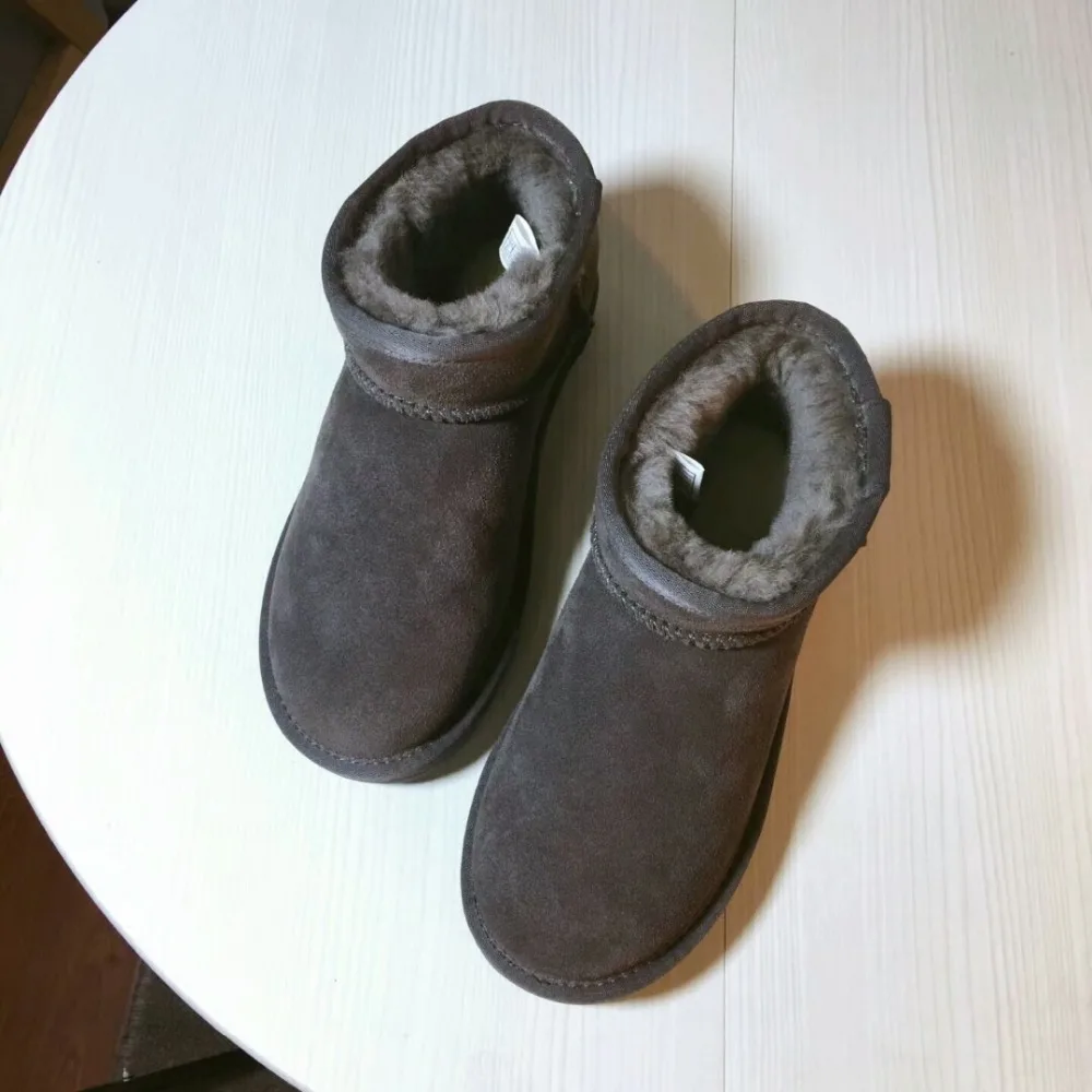 Yegerna из натуральной яловой кожи Снегоступы Одежда высшего качества новых природных Мех животных зимние натуральная шерсть Модные ботильоны для Для женщин
