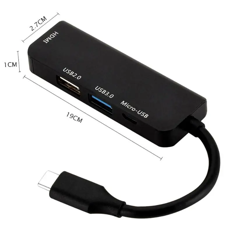 4 Порты и разъёмы hd-конвертер Тип с разъемами типа C и Micro USB 3,0 USB 2,0 HDMI концентратор USB адаптер