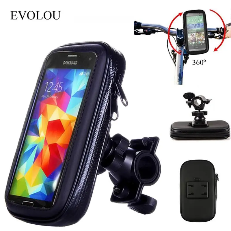 Universal Mobile Support Motorcycle Holder Bike Handlebar Mount Bracket Stand Waterproof Bag for iphone X For Samsung GPS Cover