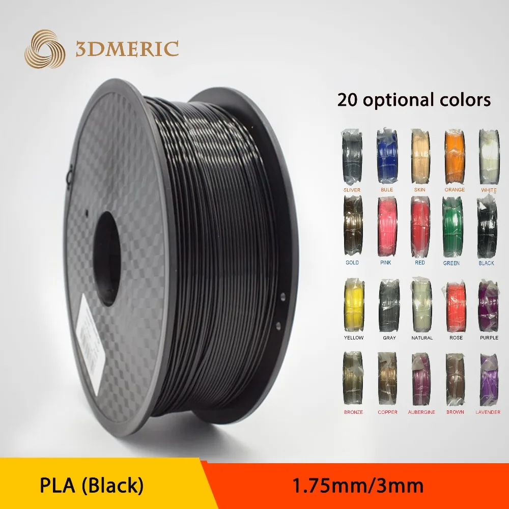 

2016 PLA 1KG 1.75mm Black Filament for 3D Printing Pen Printer Filament High Quality