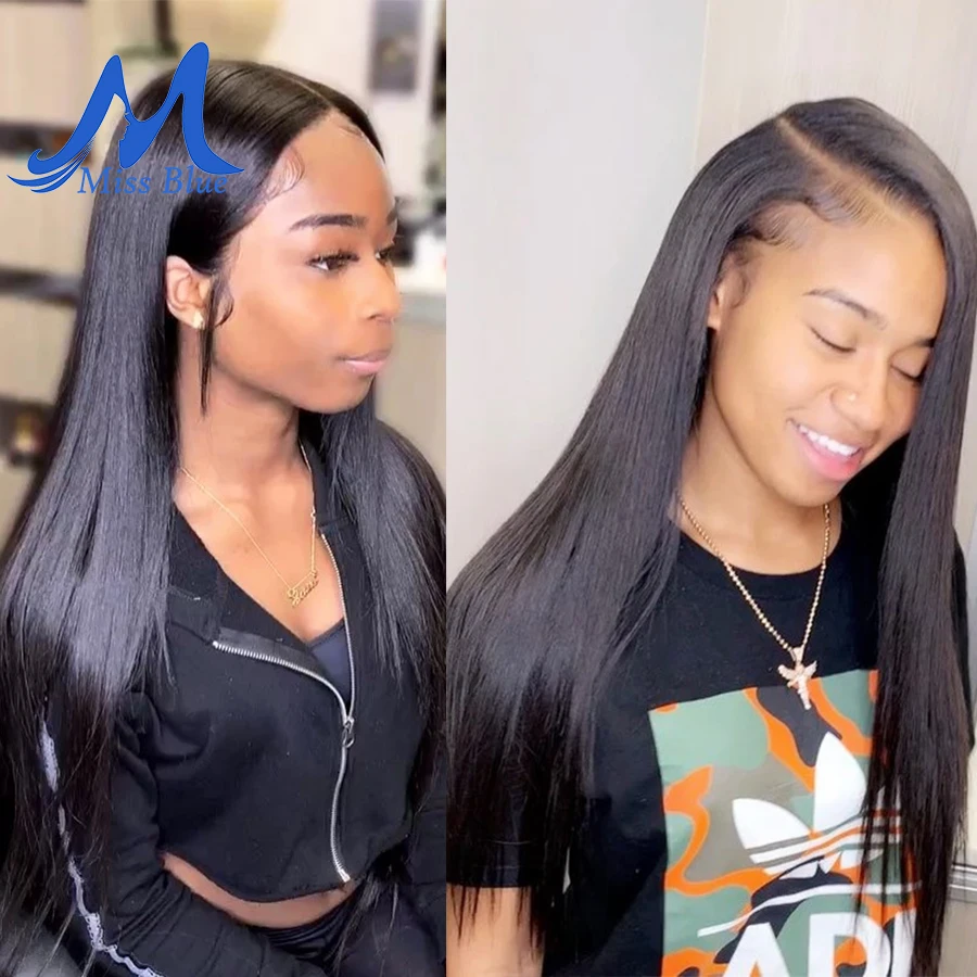 Missblue 8-34 36 38 40 Inch Brazilian Hair Weave Bundles Straight 100% Human Hair 3/4 Bundles Natural Color Remy Hair Extensions