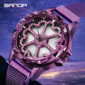 

SANDA New Bayan Kol Saati Quartz Watch Women Fashion Ladies Watches Top Brand Luxury Waterproof Relogio Feminino Diamond Watch
