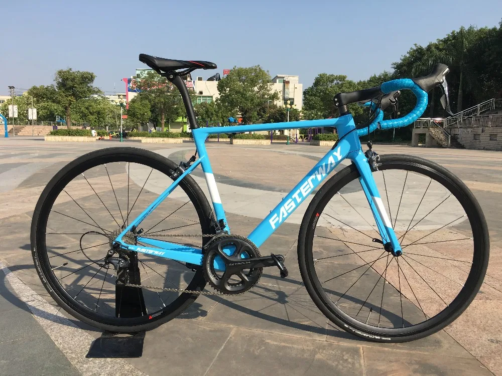Perfect 700C carbon Road Complete Bike 22 Speed 105 5800 Groupset TAIWAN brand light blue sky FASTERWAY CLASSIC D brake 49/52/54/56/58 22 Perfect 700C carbon Road Complete Bike 22 Speed 105 5800 Groupset TAIWAN brand light blue sky FASTERWAY CLASSIC D brake 49/52/54/56/58 22