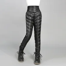 Модные детские теплые штаны зимние штаны с высокой талией на белом утином пуху для девочек-подростков, утепленная верхняя одежда, брюки для детей 6, 8, 10, 12, 14, 15 лет