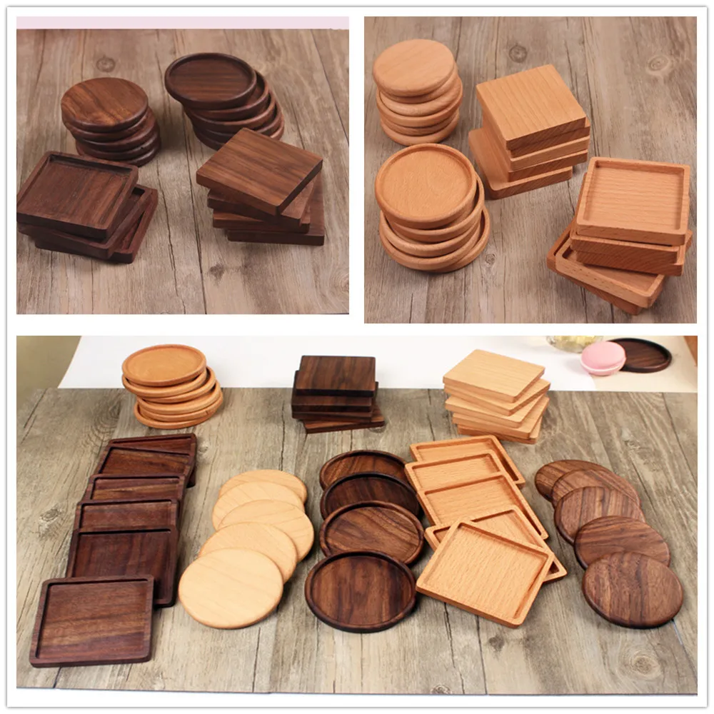 

1pc Wooden Tea Coasters Heat Insulation Cup Holder Mat Pads Kitchen Coffee Drinks Placemat Home Decor Craft QLY9061