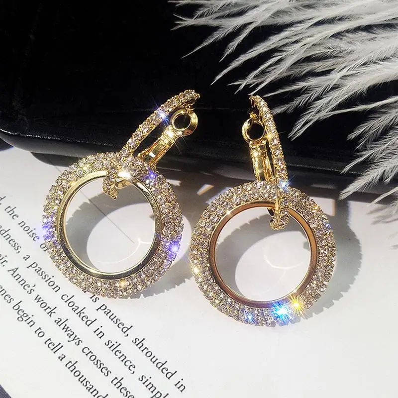 2018 классические круглые серьги-кольца для женщин Bijoux серьги со стразами модные
