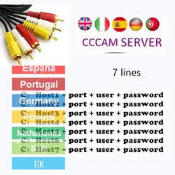 1 год Европа HD кабель 7 линий Cccam поддержка Испания/Португалия/Германия IKS спутниковый ТВ приемник для UHD 1080 DVB-S2 ТВ коробка