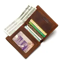2024 Vintage Crazy Horse Handmade Leather Men Wallets Multi-Functional Cowhide Coin Purse Genuine Wallet For 2