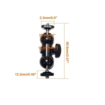 

Ball Head Mount Magic Arm 360 Degree Articulation Double Hot Shoe Adapter w/ 1/4