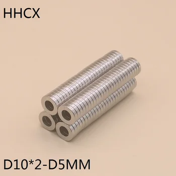 

100pcs/lot Ring magnet 10*2 mm Hole 5mm N35 Strong NdFeB Permanent Neodymium magnet 10mm x 2mm 10x2-5 MM