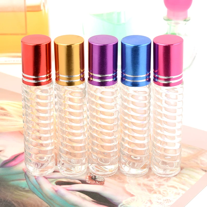 

5 ML Perfume Bottle Empty Glass Cosmetic Container Lip Gloss Tube Transparent Roll On Vial Essential Oil Refillable Bottle 30pcs
