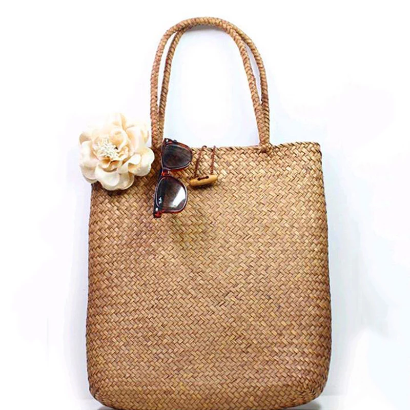 Женские модные дизайнерские кружевные сумки, сумки-тоут, плетеная Сумка из ротанга, сумка на плечо, хозяйственная соломенная сумка