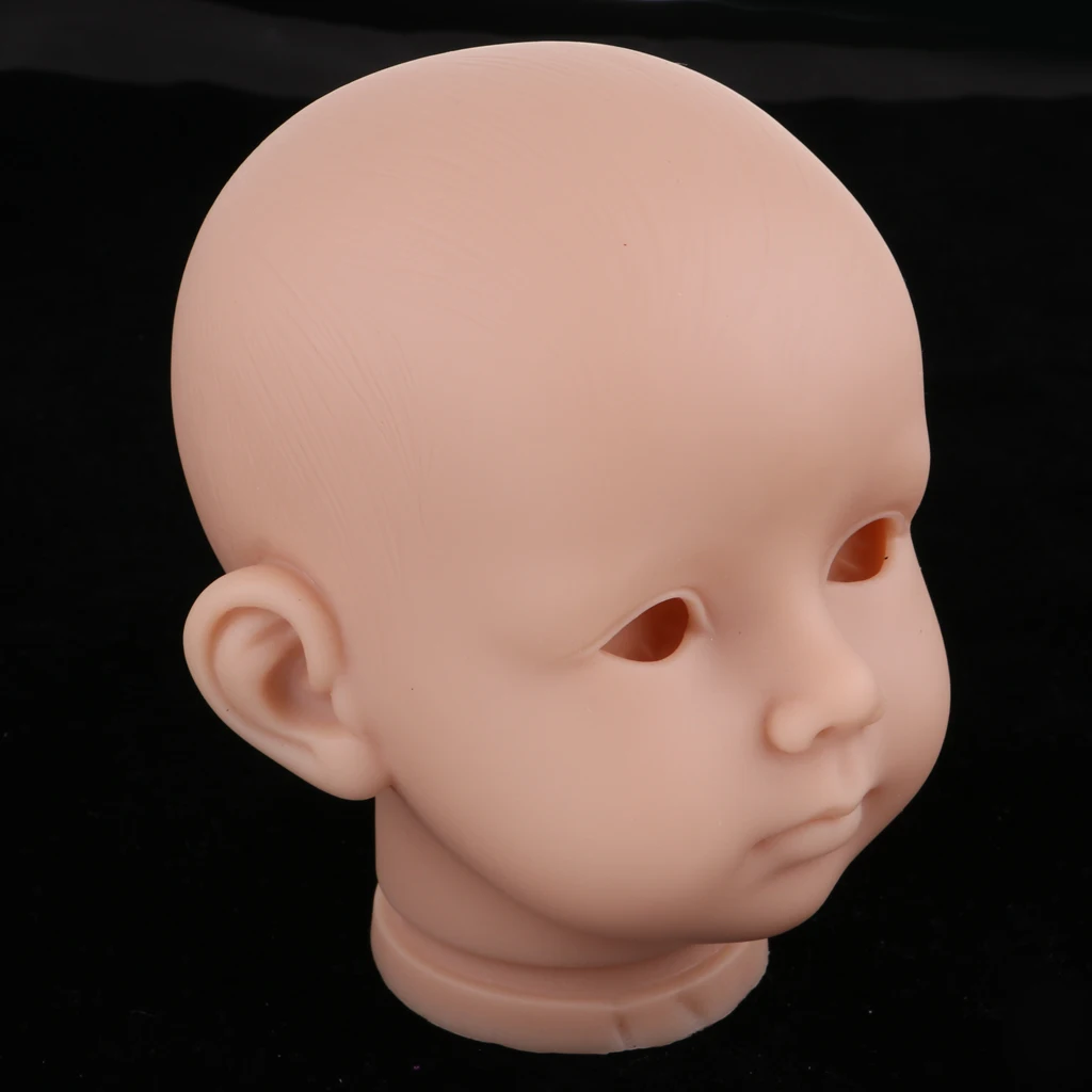 Handmade Unpainted 20inch Reborn Doll Head Sculpt Model Silicone Head Carving Mold DIY Making