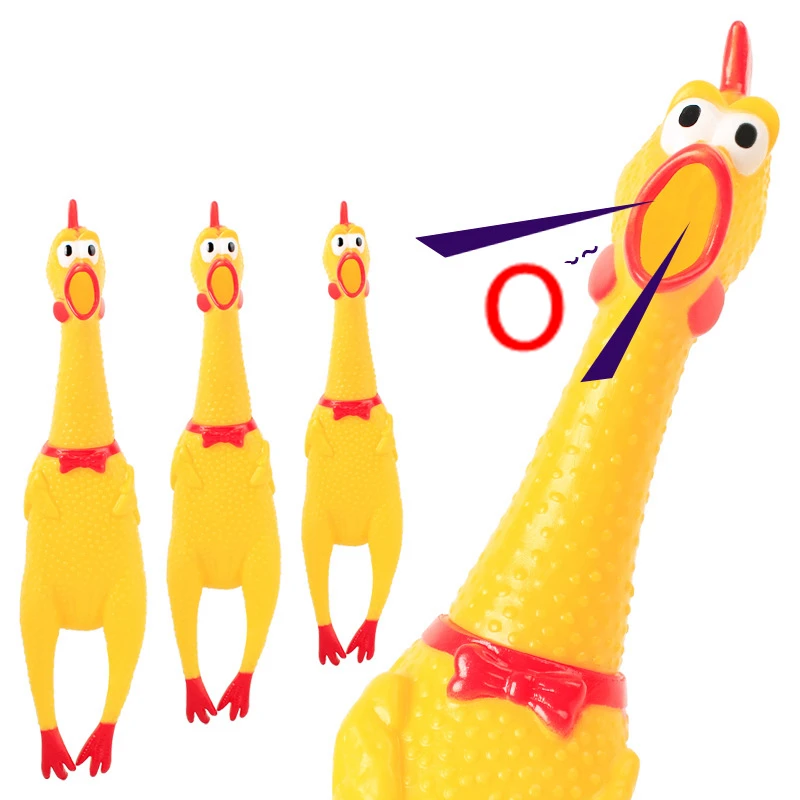 

Funny Screaming Chicken Squeeze Sound Toy Pets Dog Toys Product Shrilling Decompression Tool Squeak Vent Chicken Prank Toy