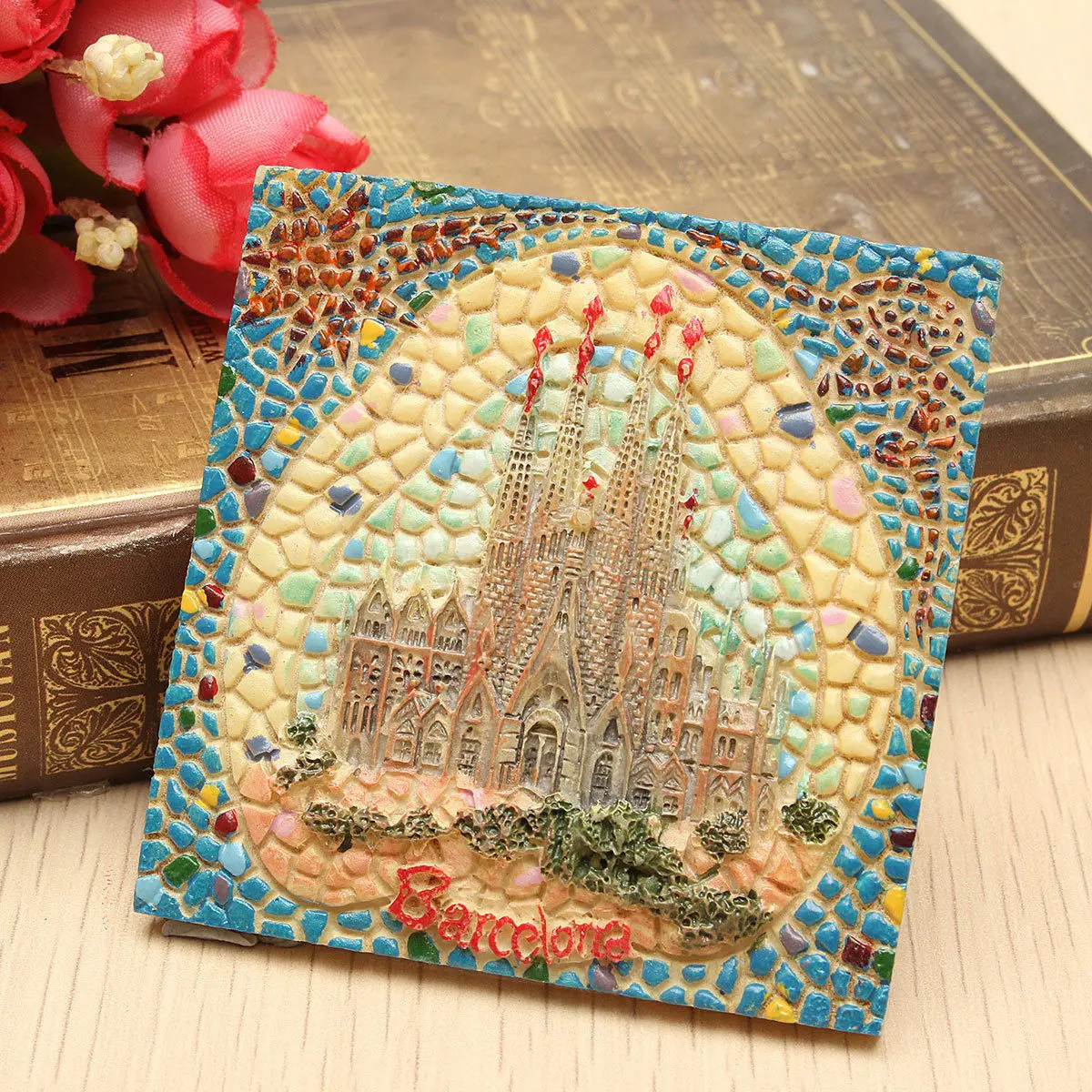 Spain Tourist Souvenirs Gaudi Sagrada Familia Barcelona Fridge Magnets Hand-painted 3D Resin refrigerator stickers