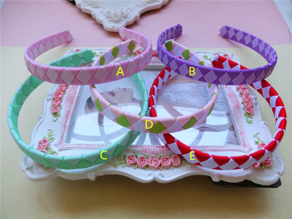 

Woven Headband 15mm Woven Hair Hoop Fashion Grosgrain ribbon hairbands Girls hair band Headwear 10 pcs/lot Free Shipping