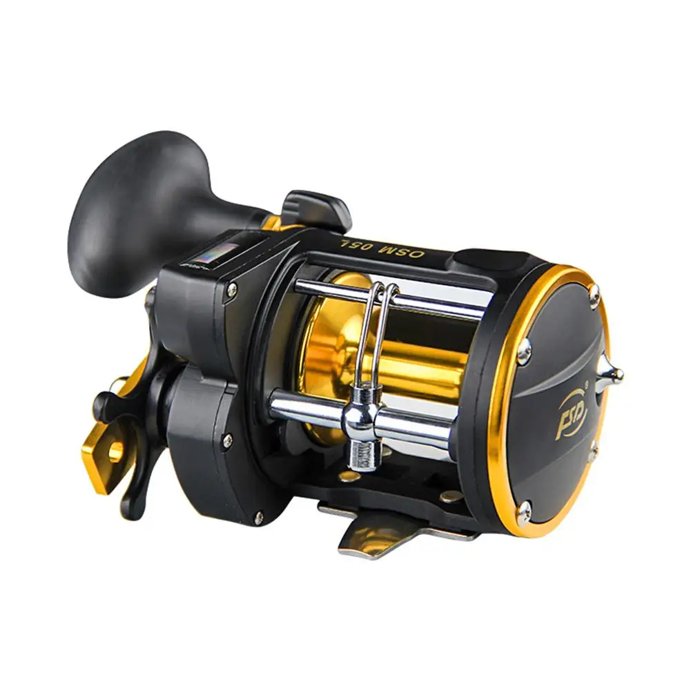 

Spinning Fishing Drum Reel Counter Alarm Bell 6:1 ratio Reel Vessel Trolling Boat Plate Baitcast Wheel for fishing