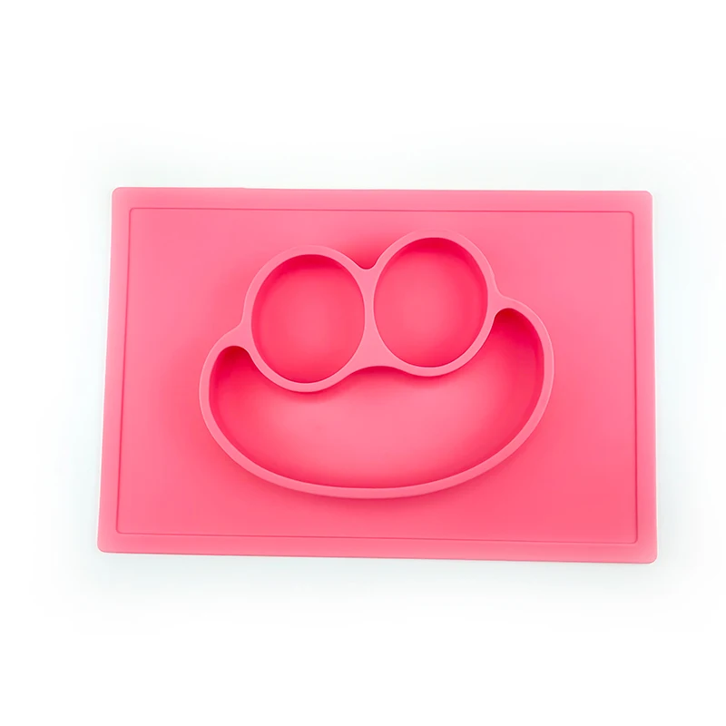 Children's Dishes latest Silicone Sucker Bowl Baby Smile Face Plate Tableware Set Smile Face Baby Tableware Set kids plate