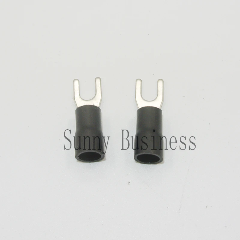 SV3.5 5 Black Insulated Spade Fork Wire Connector Electrical Wiring