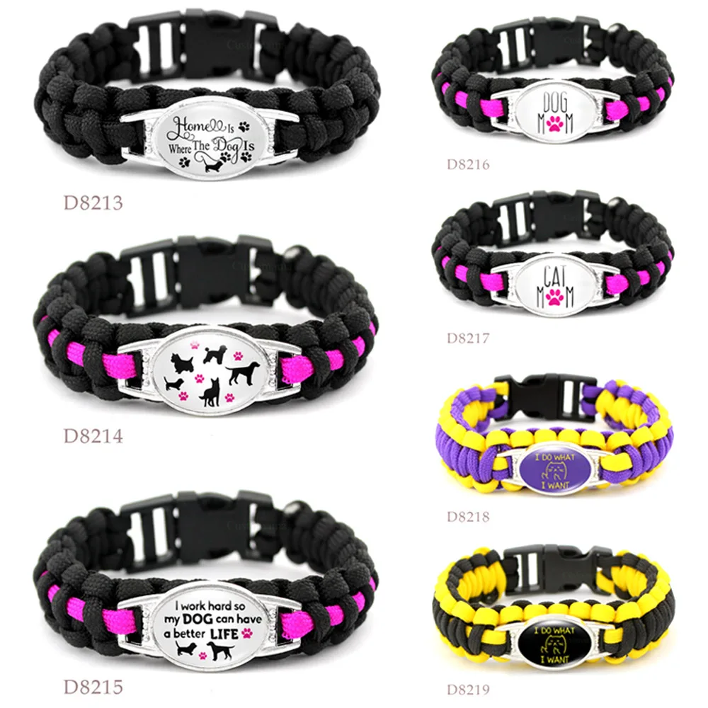 Браслет с кабошоном для выживания на природе 25 х18 мм|charm bracelet|survival paracorddog mom |