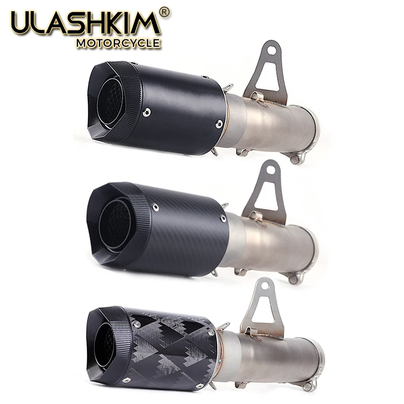 

Motorcycle AR Carbon Fiber Exhaust Muffler Escape + Middle Link Pipe Full System Slip-On For BMW S1000RR S1000 RR 2010-2016