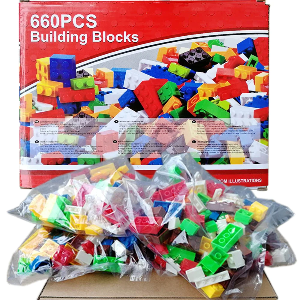

660PCS/pack DIY Assemble Particles Building Bricks Blocks Toy 2x4 1*4 1x3 2*2 Compatible with legoingly