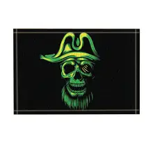 Хэллоуин DecorGreen череп на черном фоне коврик для ванной нескользящий дверной коврик пол вход передней двери коврик